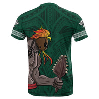 Hawaiian Islands Warrior Kakau Green Polynesian T Shirt - Polynesian Pride