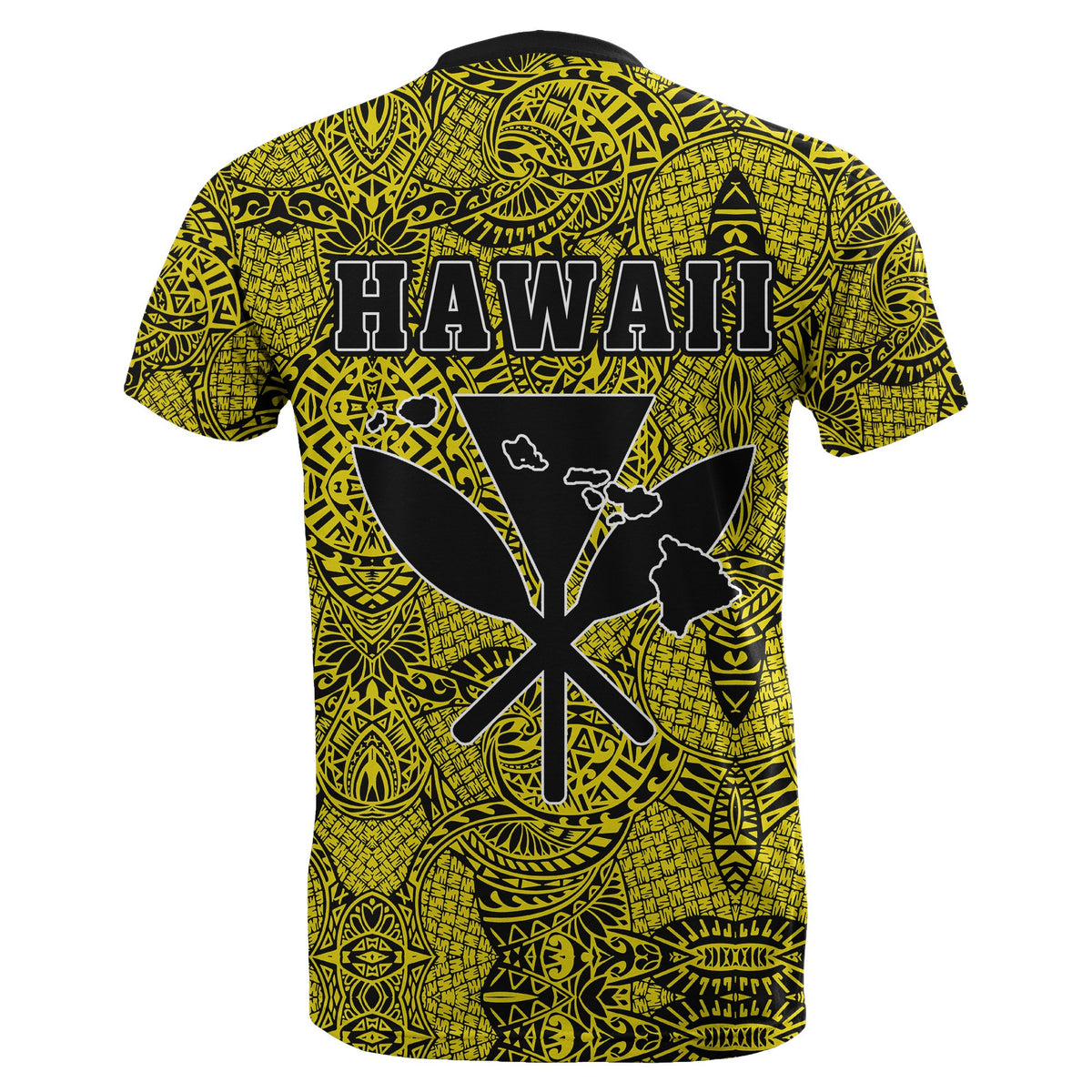 Hawaii Royal King Tatau Yellow Polynesian T Shirt - Polynesian Pride