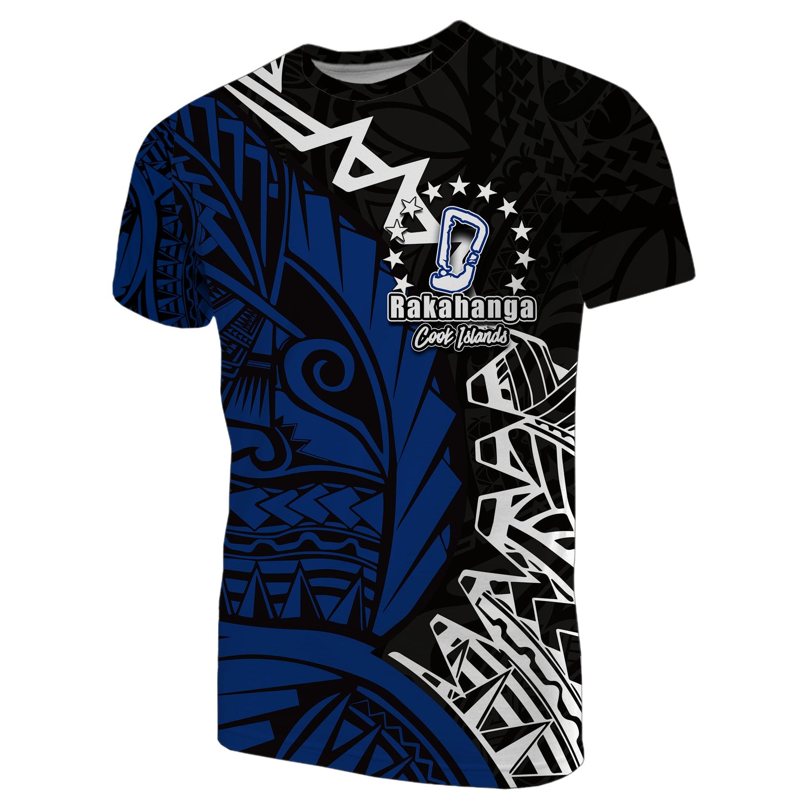 Custom Cook Islands T Shirt Rakahanga Polynesian Style LT6 Blue - Polynesian Pride