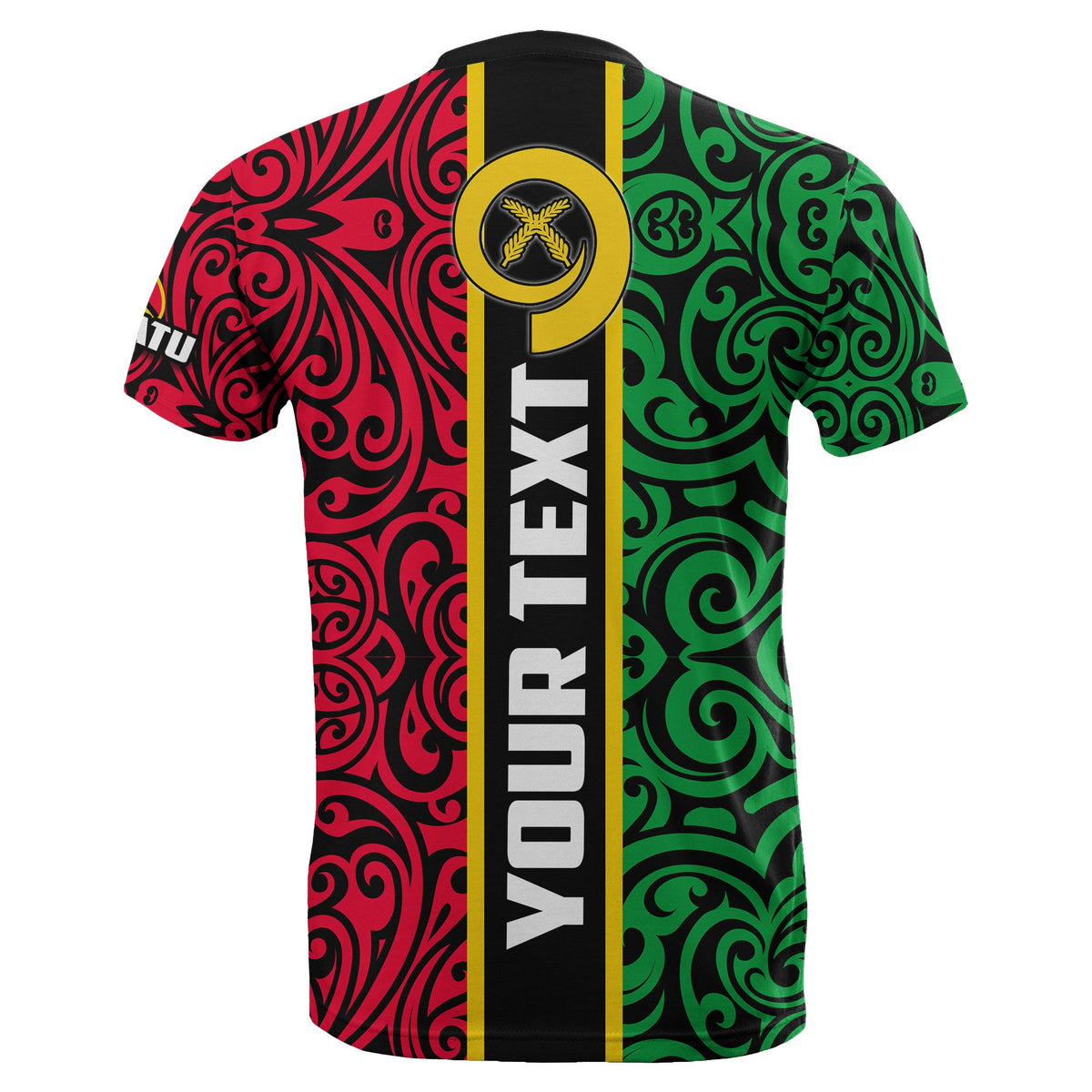 Custom Vanuatu Rugby T Shirt Polynesian Flag Style - Polynesian Pride
