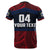 Custom Samoa Rugby Polynesian Patterns T Shirt Red - Polynesian Pride