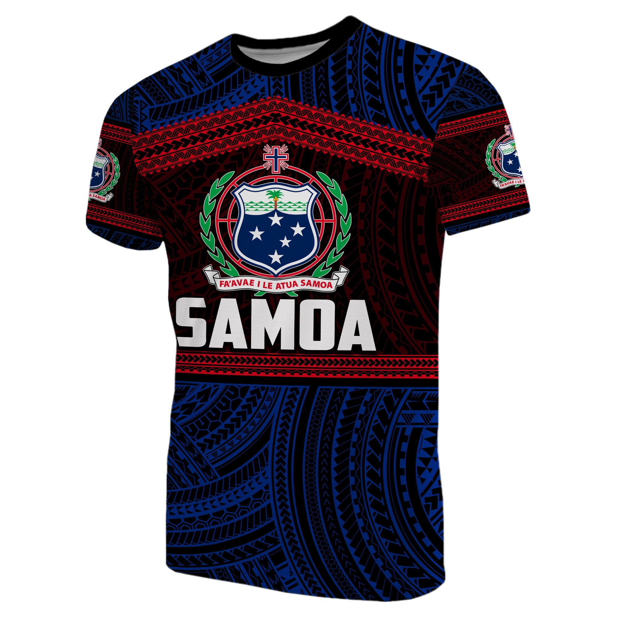Samoa Rugby Polynesian Patterns T Shirt Blue Unisex Blue - Polynesian Pride