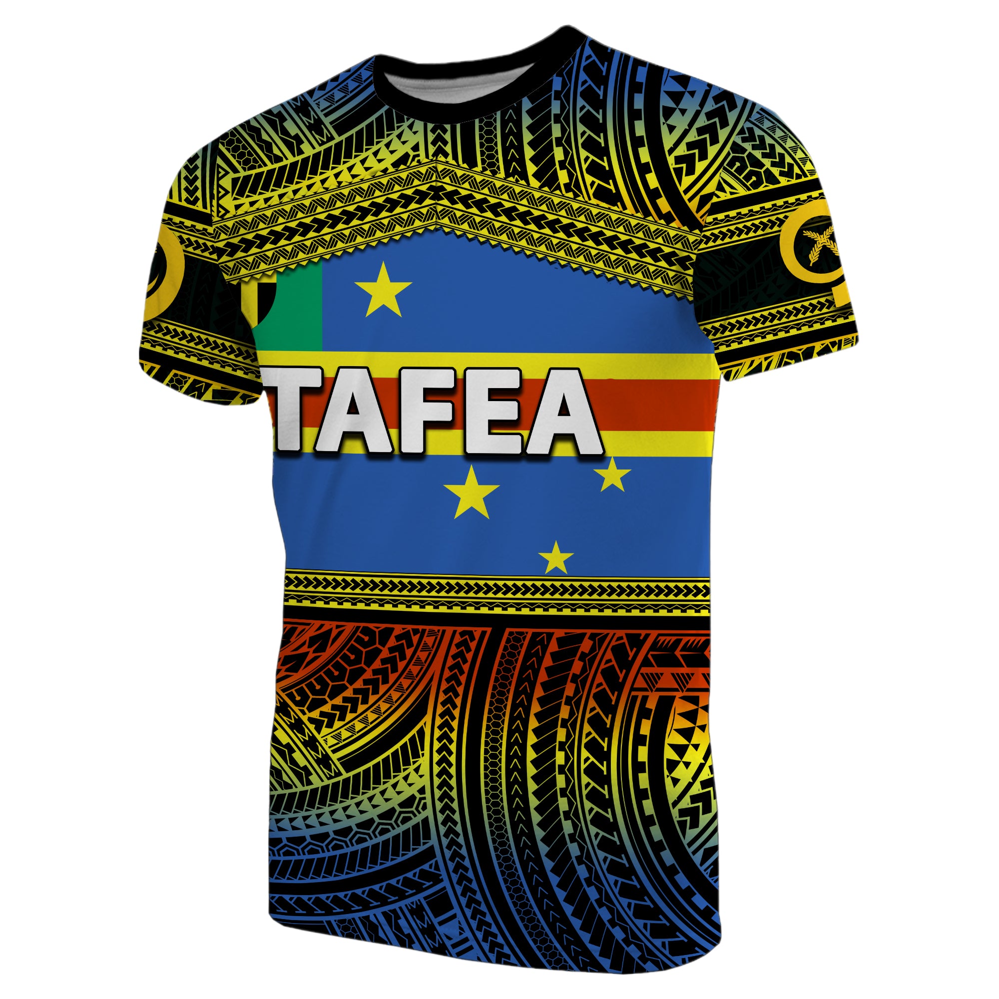 Custom Tafea Province T Shirt of Vanuatu Polynesian Patterns LT6 Yellow - Polynesian Pride