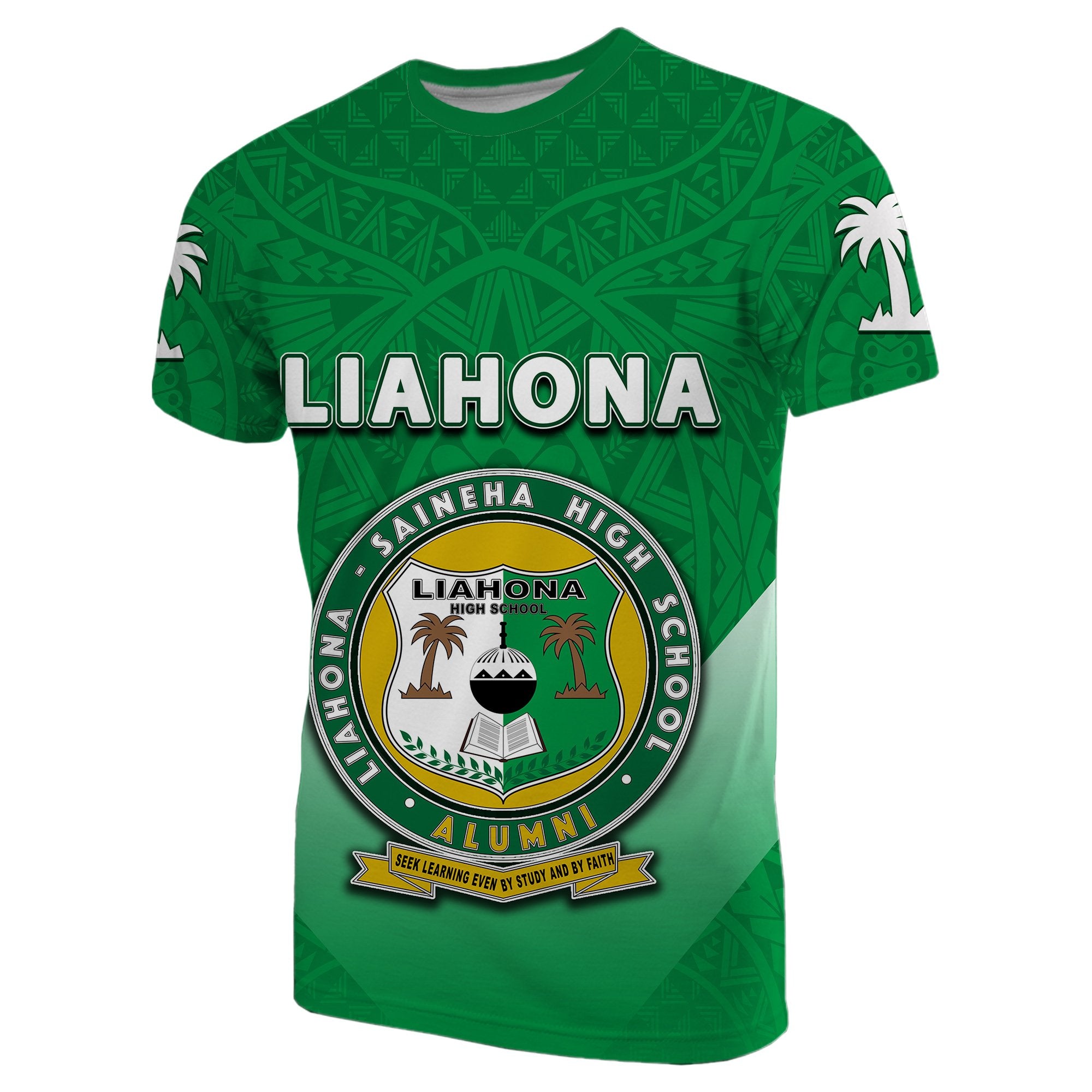 Custom Tonga Liahona High School T Shirt Polynesian Unisex Green - Polynesian Pride