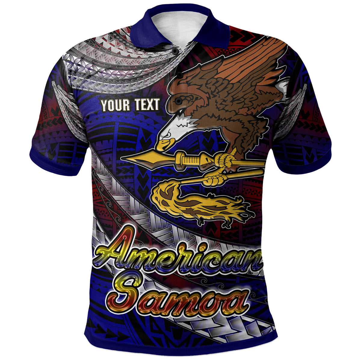 American Samoa Polo Shirt Custom American Samoa Eagle With Polynesian Patterns Polo Shirt LT10 - Polynesian Pride