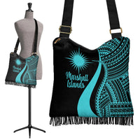 Marshall Islands Boho Handbag - Turquoise Polynesian Tentacle Tribal Pattern - Polynesian Pride