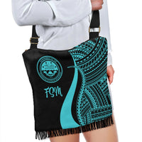 Federated States of Micronesia Boho Handbag - Turquoise Polynesian Tentacle Tribal Pattern - Polynesian Pride