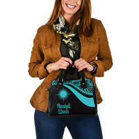 Marshall Islands Shoulder Handbag - Turquoise Polynesian Tentacle Tribal Pattern - Polynesian Pride