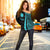 Nauru Women's Off Shoulder Sweater - Turquoise Polynesian Tentacle Tribal Pattern - Polynesian Pride