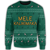 Hawaiian Map Polynesian Mele Kalikimaka Flamingo Christmas Sweatshirt - Polynesian Pride