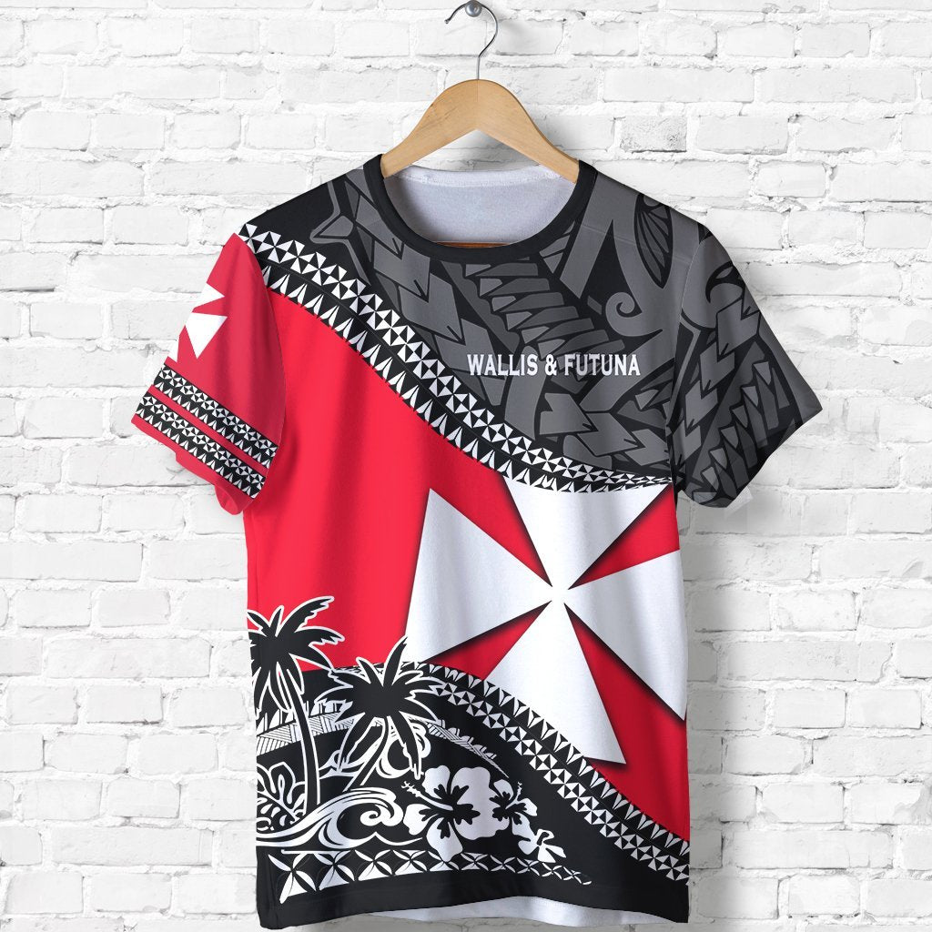 Wallis and Futuna T Shirt Wallis and Futuna Coat of Arms Fall In The Wave Unisex Black - Polynesian Pride