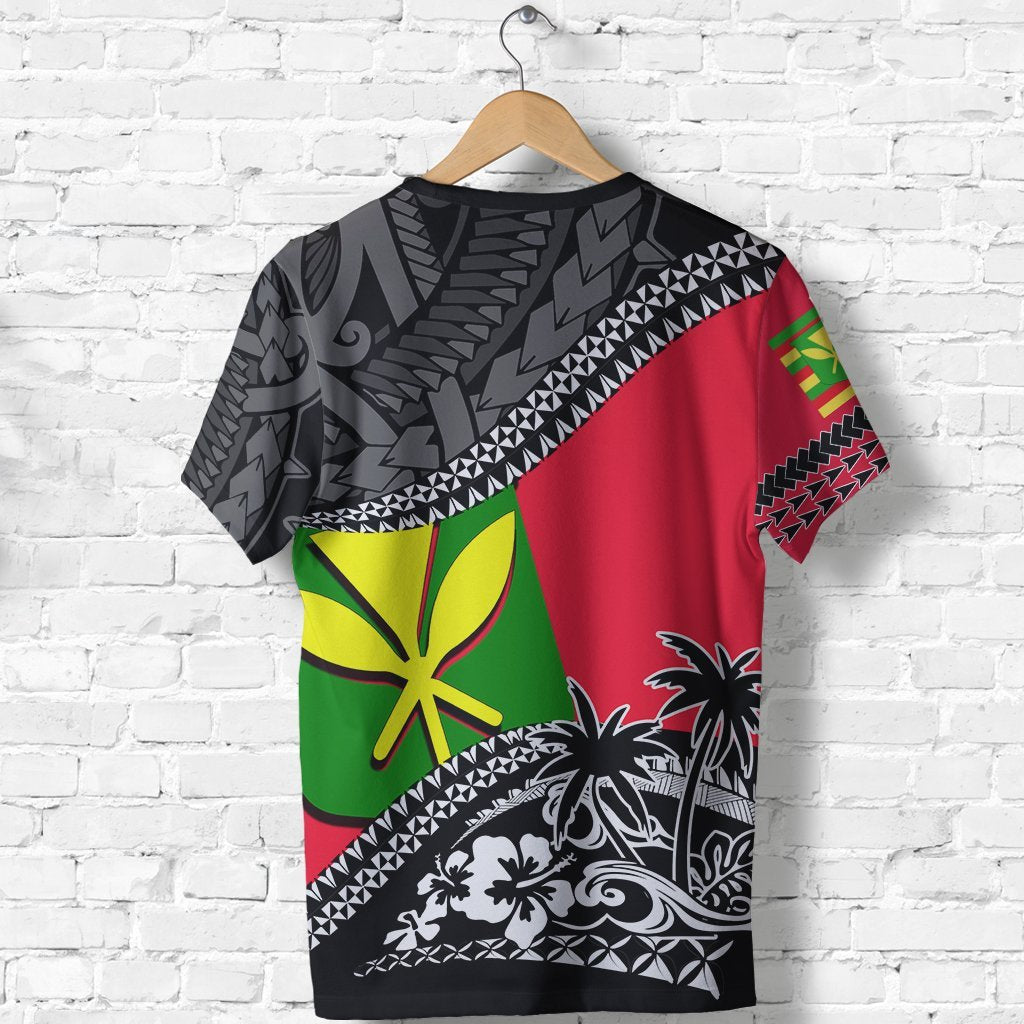 Hawaii T Shirt Kanaka Maoli Flag Fall In The Wave - Polynesian Pride