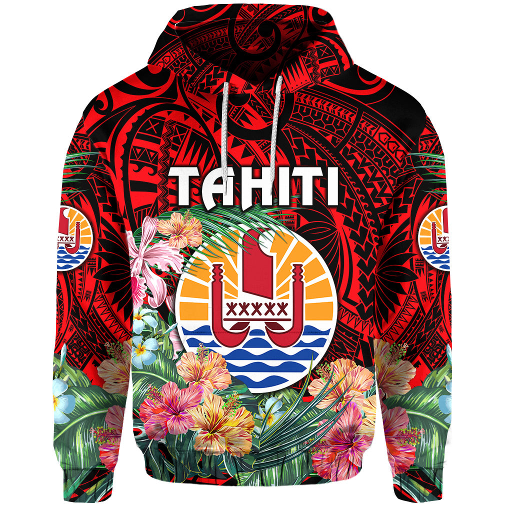 Tahiti Hoodie French Polynesia Simple Vibes Red LT8 Unisex Red - Polynesian Pride