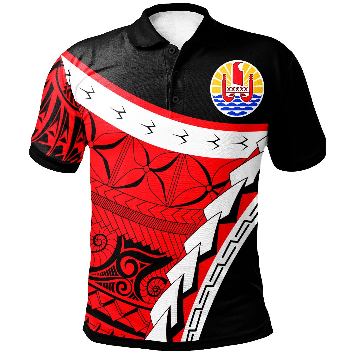 Tahiti Custom Polo Shirt Proud Of Tahiti Unisex Red - Polynesian Pride