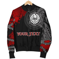 Tahiti Polynesian Personalised Men's Bomber Jacket - Polynesian Chain Style - Polynesian Pride