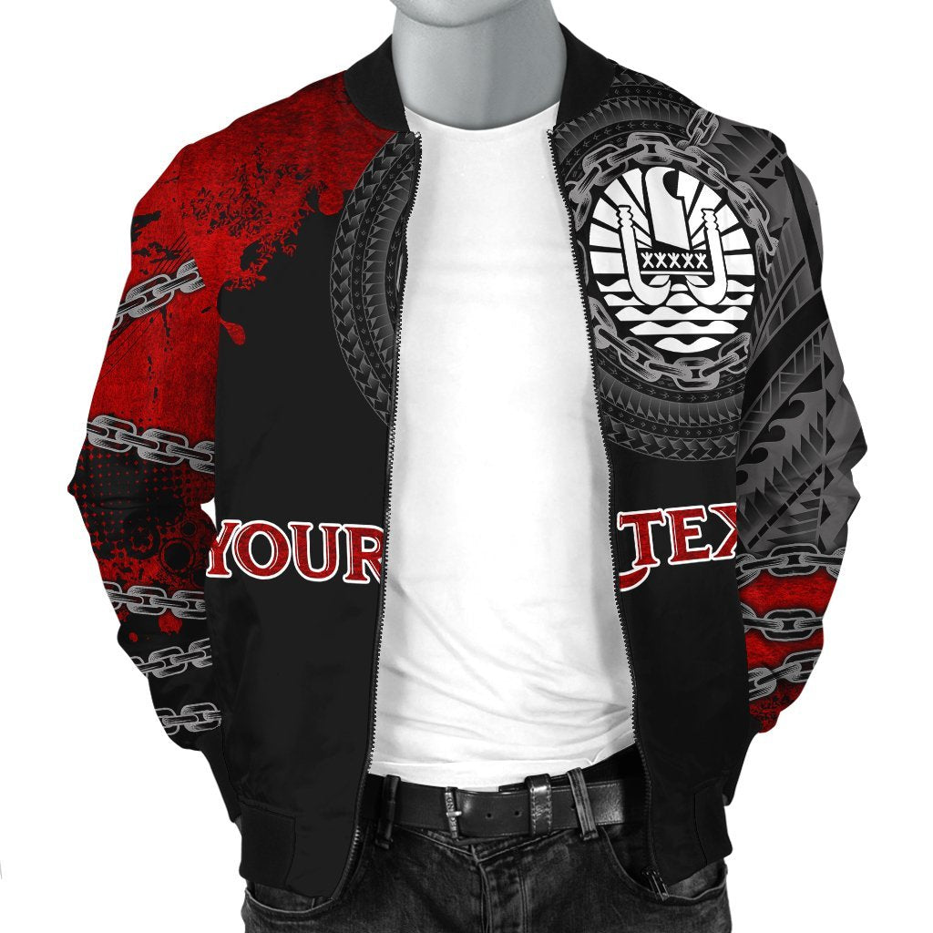Tahiti Polynesian Personalised Men's Bomber Jacket - Polynesian Chain Style - Polynesian Pride
