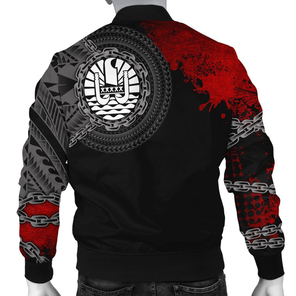 Tahiti Polynesian Personalised Men's Bomber Jacket - Polynesian Chain Style - Polynesian Pride