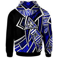 Tahiti Hoodie Tribal Flower Special Pattern Blue Color - Polynesian Pride