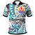 Tahiti Polo Shirt Flower and Flow Unisex Blue - Polynesian Pride