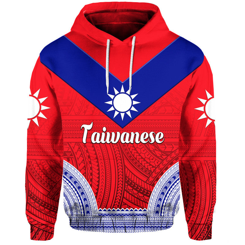 Custom Taiwanese Hoodie Taiwan Unique Polynesian Tattoo LT8 Pullover Hoodie - Polynesian Pride