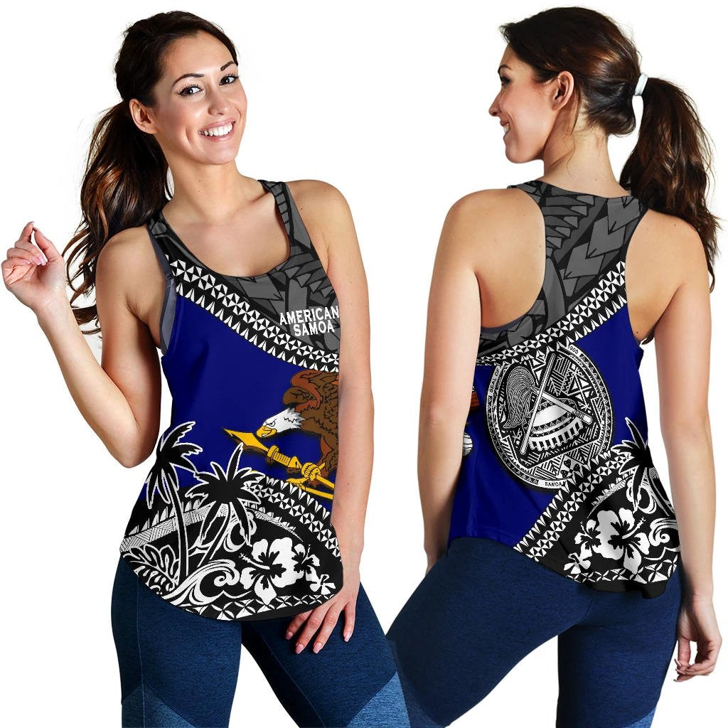 American Samoa Women Racerback Tank Fall In The Wave - Polynesian Pride