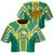 Hawaii - Kaimuki High Football Jersey Crop Top T - Shirt - AH Crop T-shirt Green - Polynesian Pride