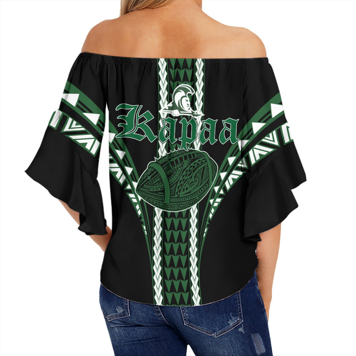 Hawaii - Kapaa High Football Jersey Off Shoulder Waist Wrap Top - AH - Polynesian Pride