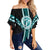 Hawaii - King Kekaulike High Football Jersey Off Shoulder Waist Wrap Top - AH Female Black - Polynesian Pride