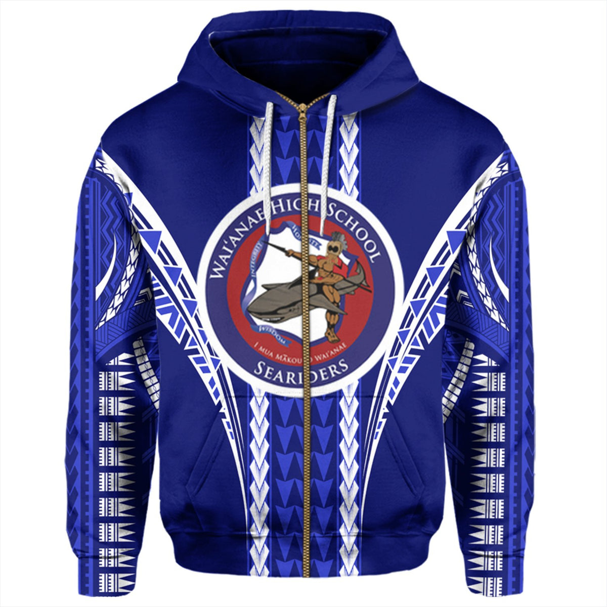 Hawaii Hoodie Waianae High Football Jersey Hoodie Zip - Polynesian Pride