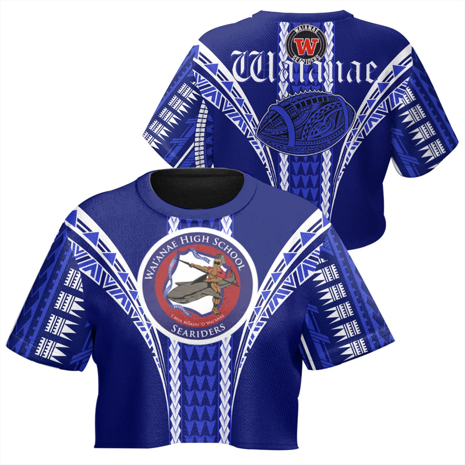 Hawaii - Waianae High Football Jersey Crop Top T-shirt - AH