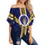 Hawaii - Waipahu High Football Jersey Off Shoulder Waist Wrap Top - AH Female Blue - Polynesian Pride