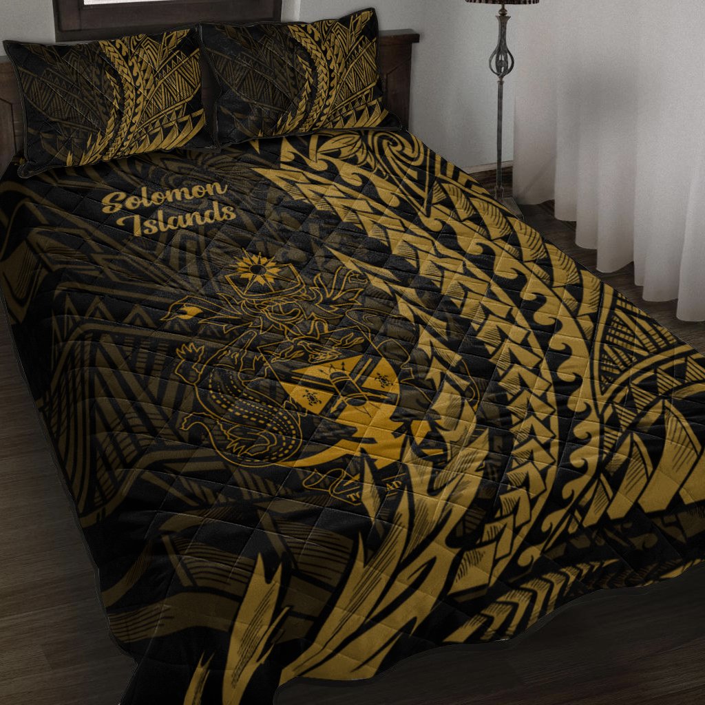 Solomon Islands Quilt Bed Set - Wings Style Black - Polynesian Pride