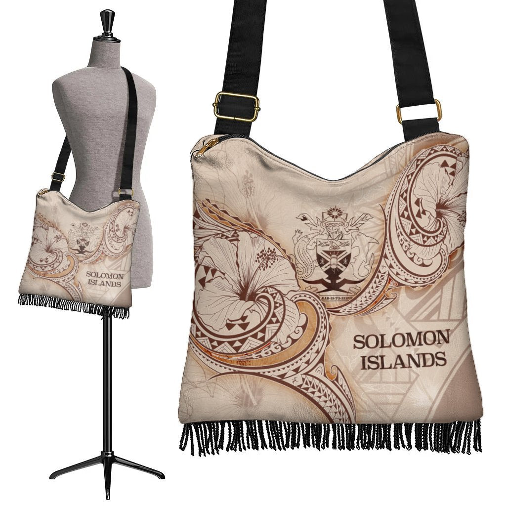 Solomon Islands Boho Handbag - Hibiscus Flowers Vintage Style - Polynesian Pride