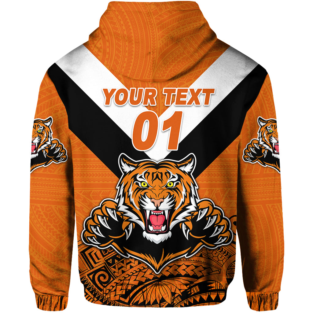 Custom Papua New Guinea Lae Snax Tigers Zip Hoodie Rugby Simple Style Orange, Custom Text and Number LT8 - Polynesian Pride