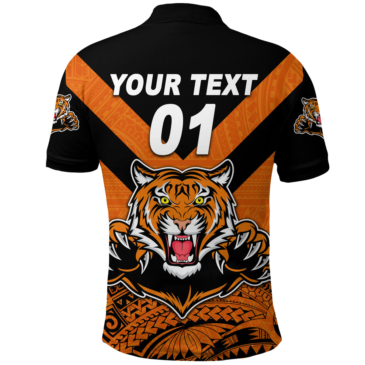 Custom Papua New Guinea Lae Snax Tigers Polo Shirt Rugby Original Style Orange LT8 - Polynesian Pride