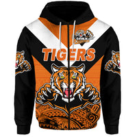 Custom Papua New Guinea Lae Snax Tigers Zip Hoodie Rugby Simple Style Black, Custom Text and Number LT8 - Polynesian Pride