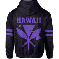 Polynesian King Kanaka Map Seal of Hawaii Hoodie Purple - Polynesian Pride