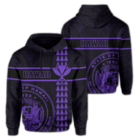 Polynesian Kakau Kanaka Seal of Hawaii Hoodie Purple Unisex Purple - Polynesian Pride