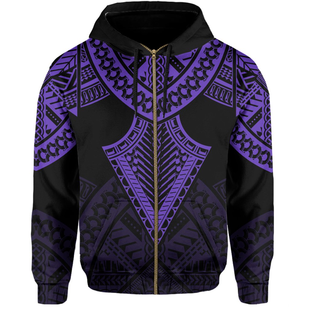 Hawaii Polynesian Hoodie Limited (Zip up) Tab Style Purple - Polynesian Pride