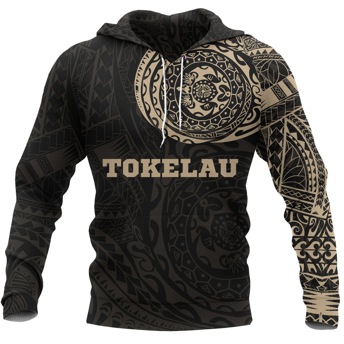 Tokelau Hoodie Tokelau Polynesian Tattoo Style Unisex Black-Gold - Polynesian Pride