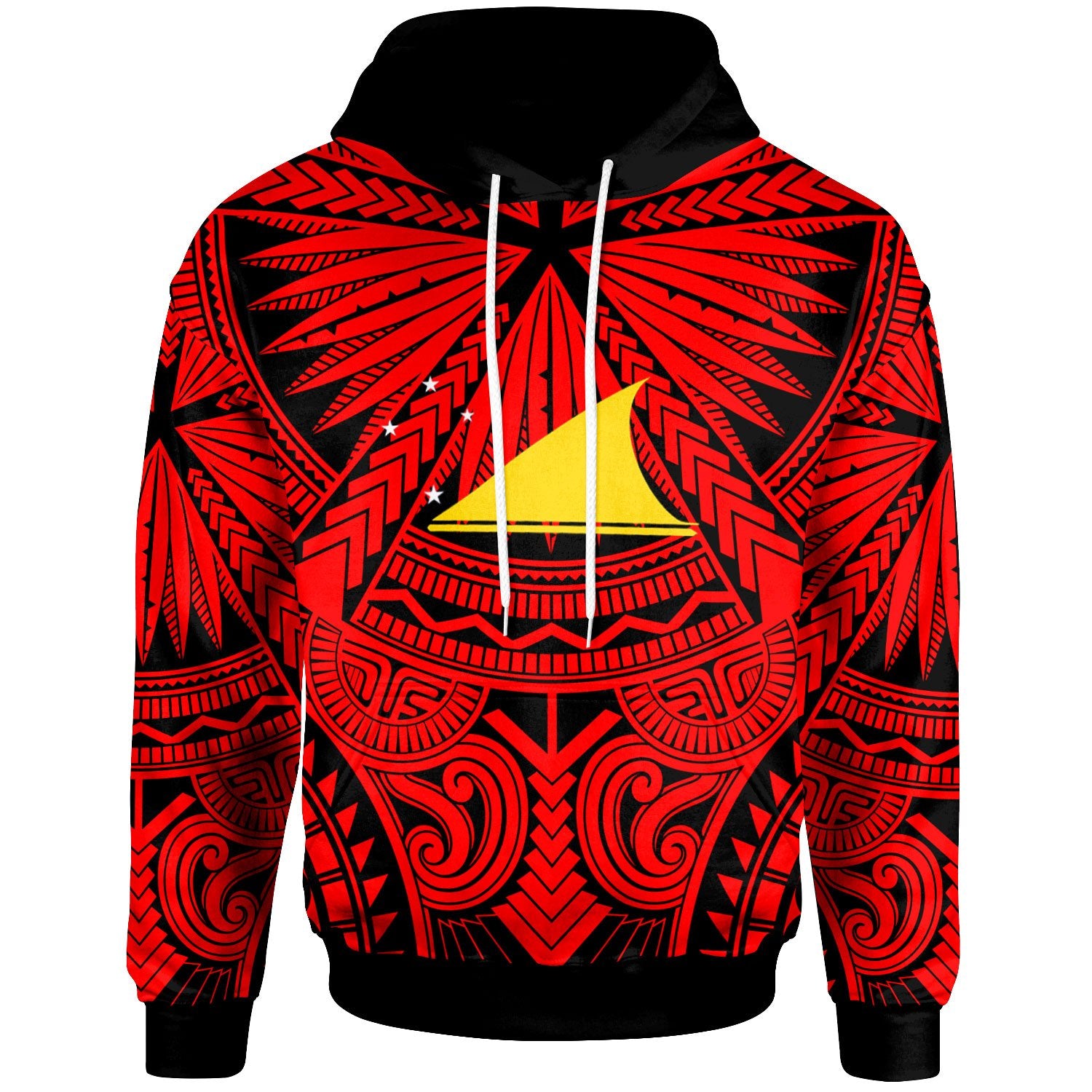 Tokelau Hoodie Classic Vignette Style Unisex Red - Polynesian Pride