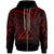 Tokelau Zip Hoodie Red Color Cross Style Unisex Black - Polynesian Pride