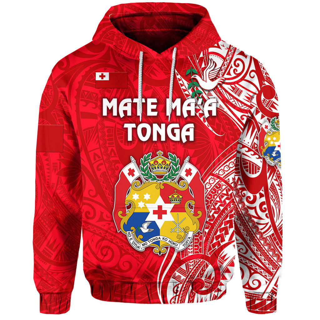 Tonga Coat of Arms Hoodie Simple Vibes Bright Red LT8 - Polynesian Pride