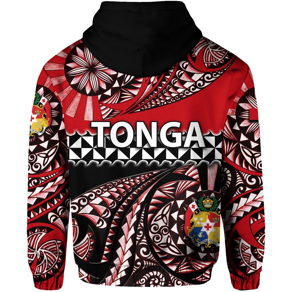 Zip up Hoodie Tonga Polynesian Tattoo Tongan Tapa - Polynesian Pride
