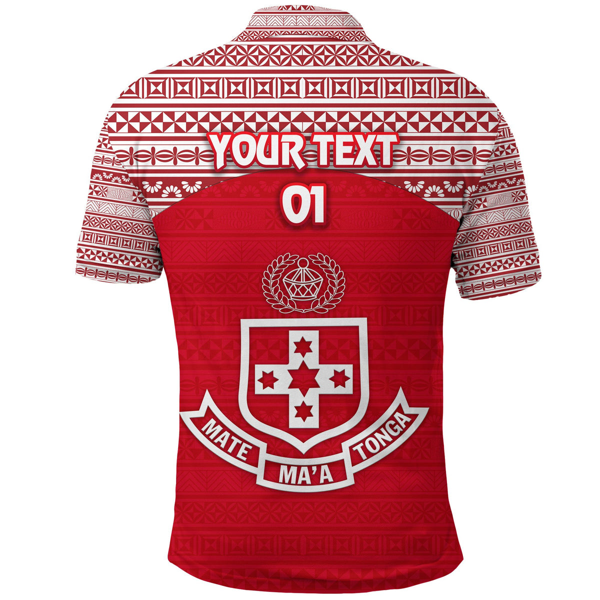 Custom Kolisi Tonga Polo Shirt Mate Maa Tonga Simple Version NO.1, Custom Text and Number - Polynesian Pride