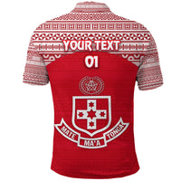 Custom Kolisi Tonga Polo Shirt Mate Maa Tonga Simple Version Lion Ashburton, Custom Text and Number - Polynesian Pride