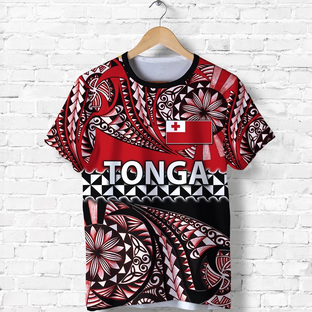 Tonga T Shirt Polynesian Tattoo Tongan Tapa Unisex Red - Polynesian Pride