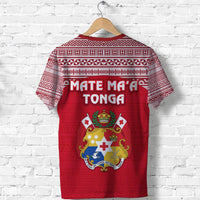 Custom Kolisi Tonga T Shirt Mate Maa Tonga Simple Version Coat of Arms - Polynesian Pride