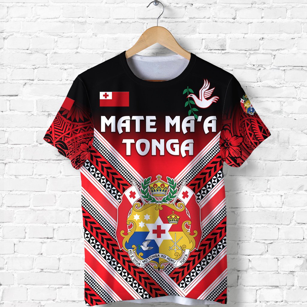 Custom Mate Maa Tonga Rugby T Shirt Polynesian Creative Style, Custom Text and Number - Polynesian Pride