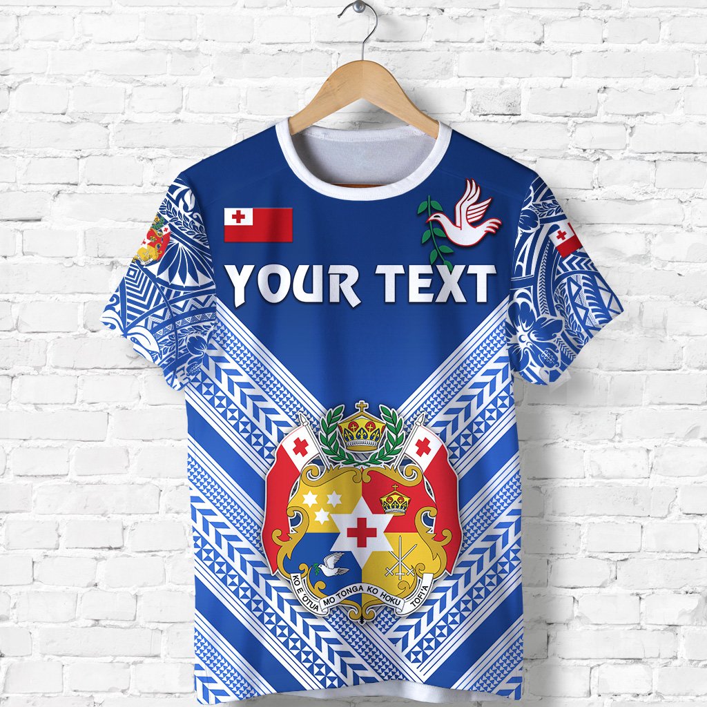 Custom Mate Maa Tonga Rugby T Shirt Polynesian Creative Style Blue - Polynesian Pride